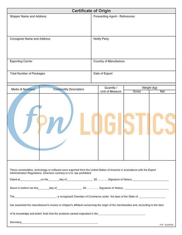 Mẫu giấy chứng nhận xuất xứ – CO